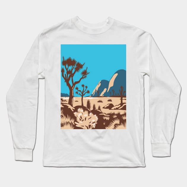 Joshua Tree National Park Riverside County California United States WPA Poster Art Color Long Sleeve T-Shirt by retrovectors